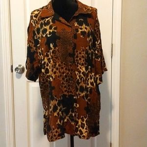 Vintage animal print blouse